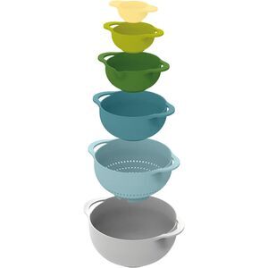 JOSEPH JOSEPH Duo 6-Piece Compact Food Preparation Set with Mixing Bowls Set